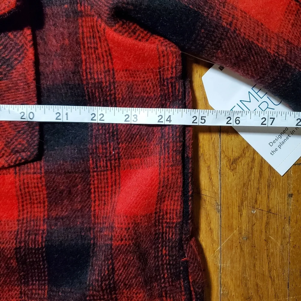 Time and Tru Red and Black Plaid Shacket - Picture 9 of 11